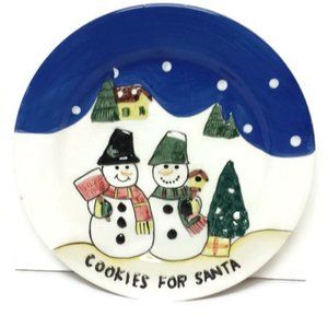 Cookies for Santa 7.5 inch Dolomite Snowman Plate